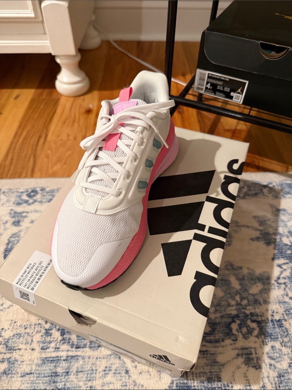 adidas White Pink & Light Blue Women's Running Sneakers - Picture 7 of 8